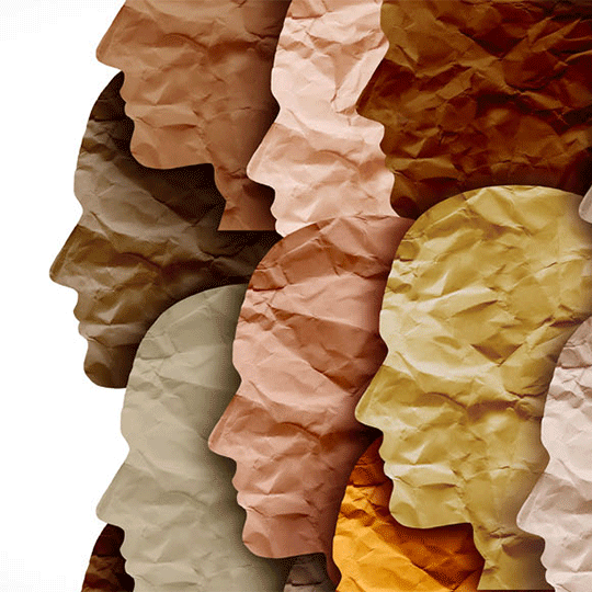 faces different shades of skin color