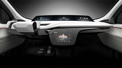 Interior of a self-driving car