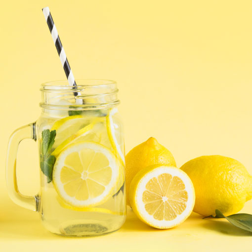 Lemonade with lemon fruit